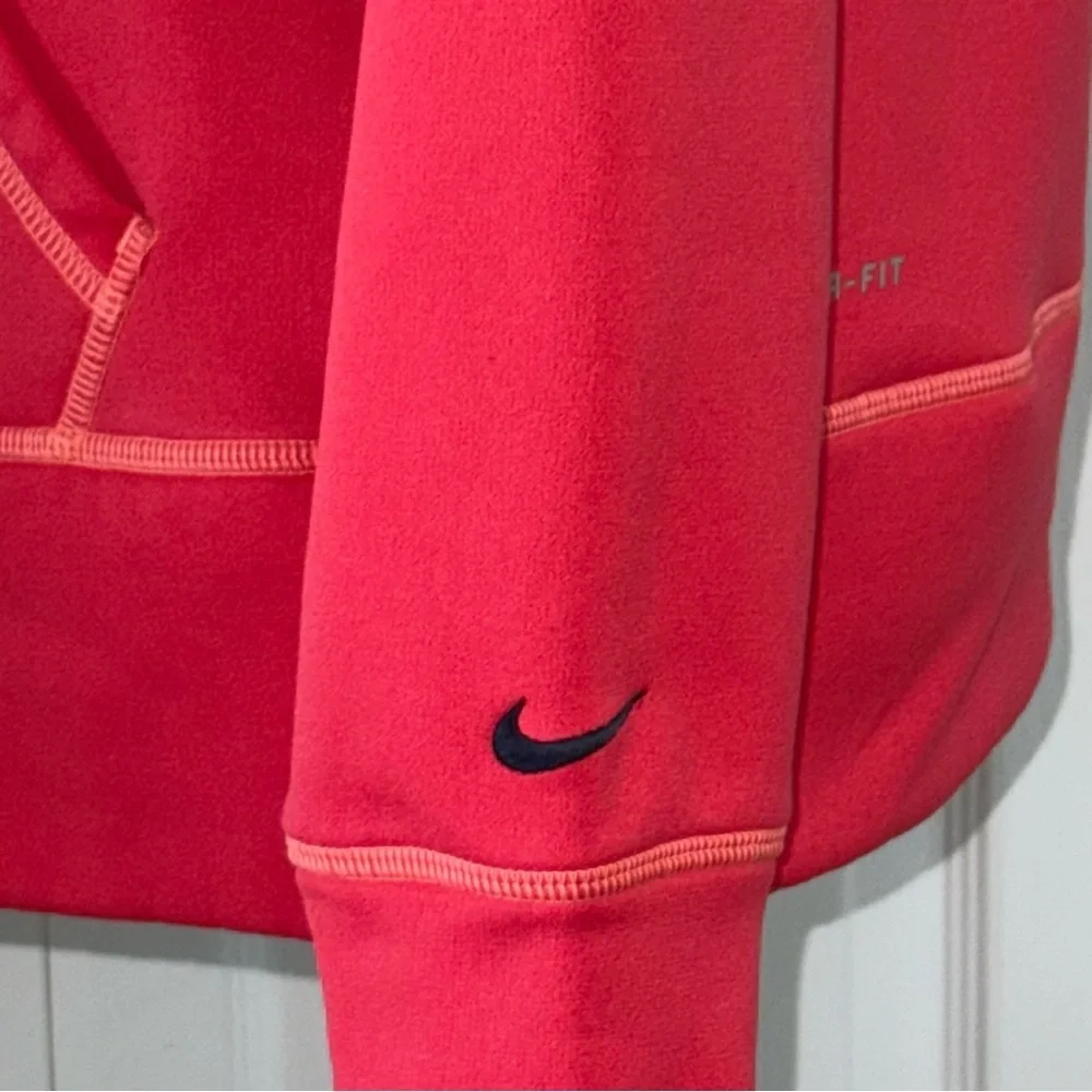Nike Coral Hoodie with Black‎ Logo contrasting stitching fleece lining Medium